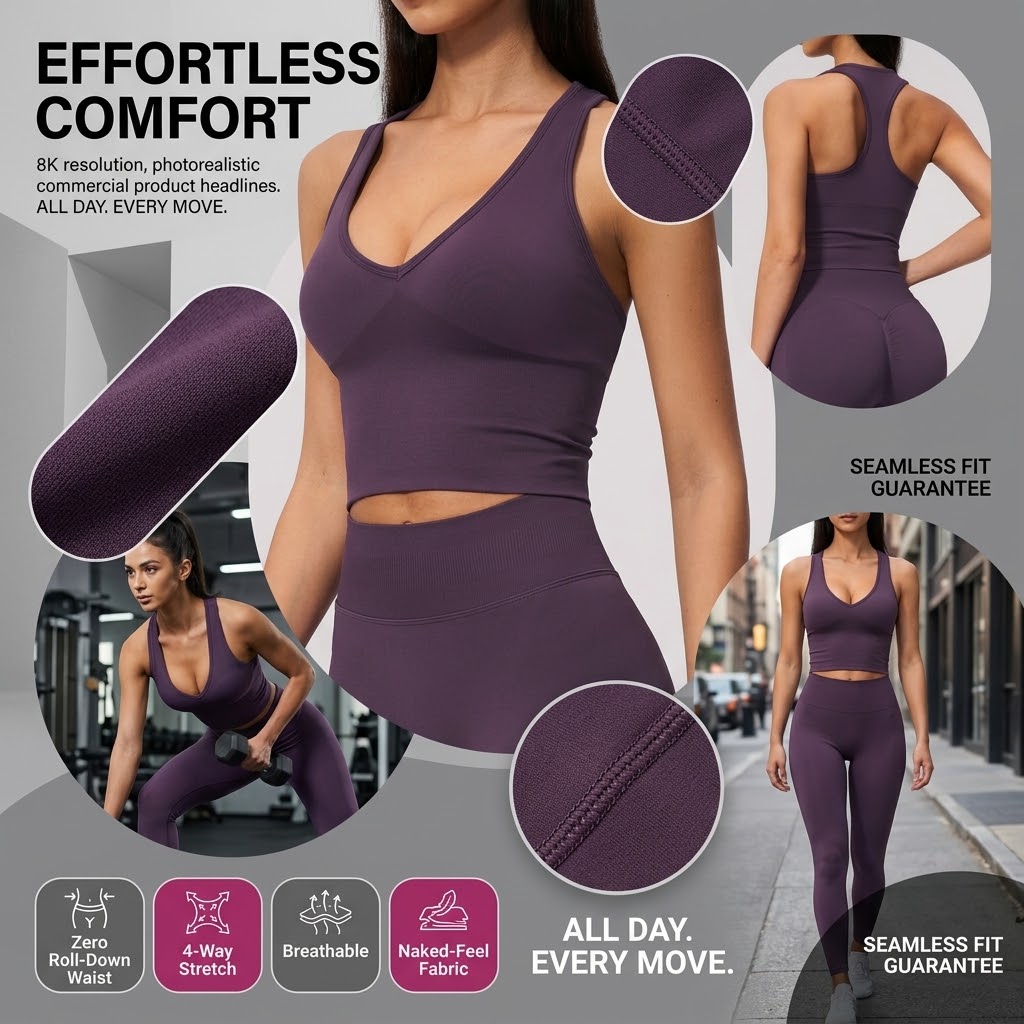 Seamless Ribbed Workout Tank Top - Designer Seamless Yoga Crop Top Women