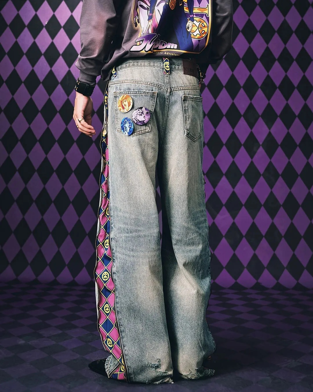 Jeans - JoJo Anime Zip Off Panel Jeans