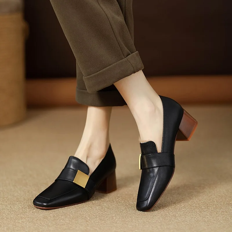Jeans - women Fashion Leather Pumps Elegant Slip