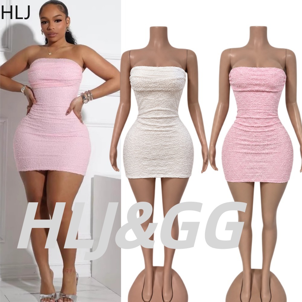 Sparkly Rhinestone Club Party Dress - HLJ Sexy Women Strapless Mini Dress