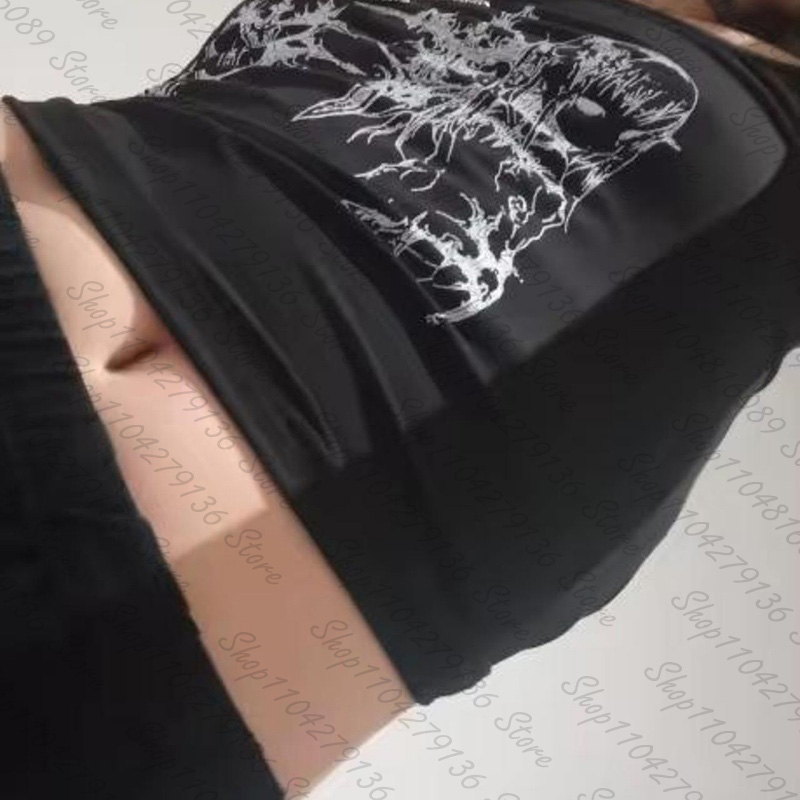 Gothic Women's Corset Tank Top - Y2K Graphic Baby Tee Crop recension och pris