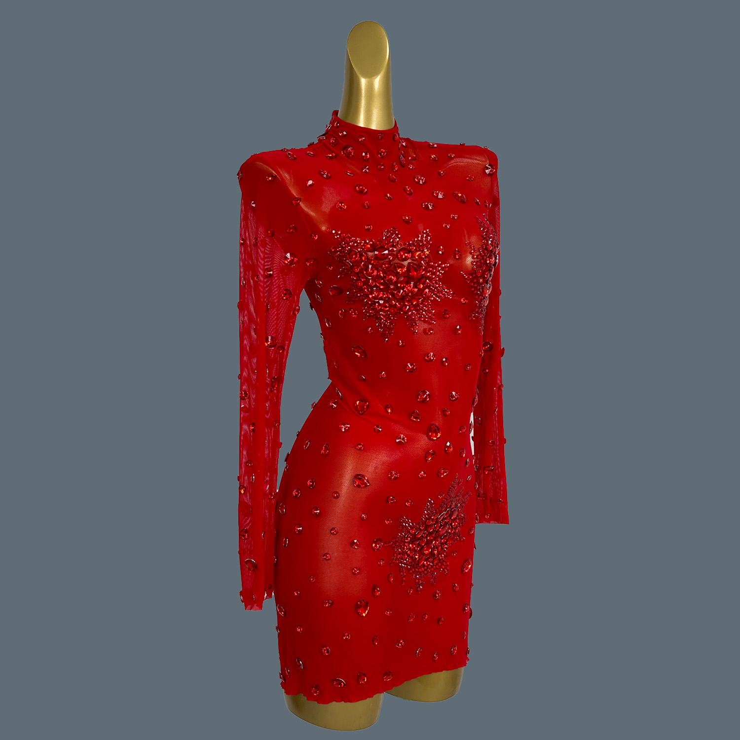 Luxury Sexy Red Rhinestones Sp - Sparkly Rhinestone Club Party Dress recension och pris