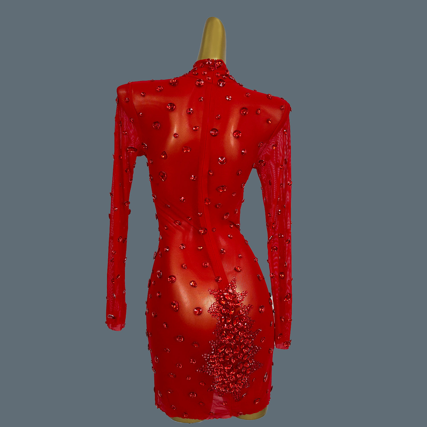 Luxury Sexy Red Rhinestones Sp - Sparkly Rhinestone Club Party Dress recension och pris