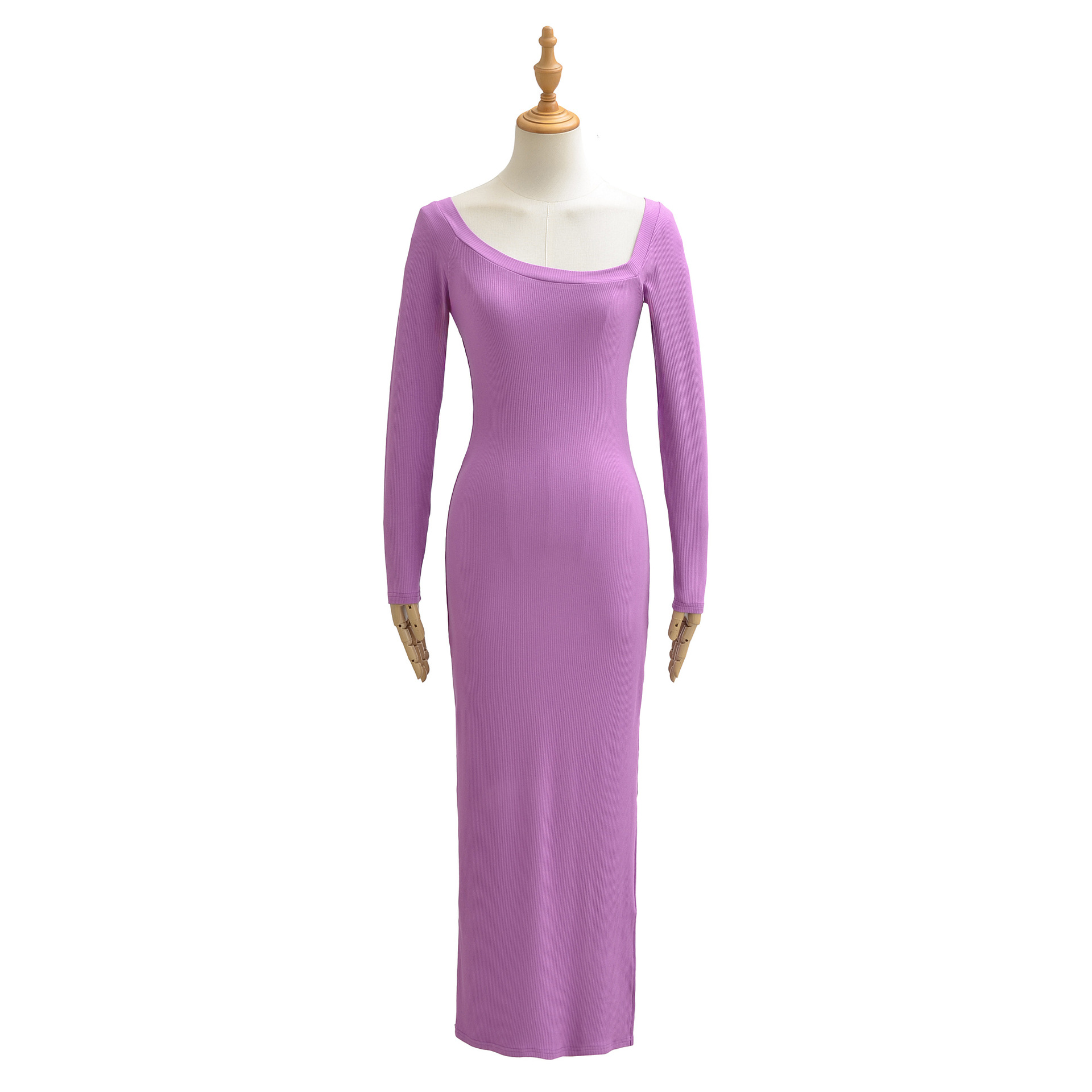 Ribbed Dress For Women Square  - Bodycon Long Sleeve Ribbed Dress recension och pris