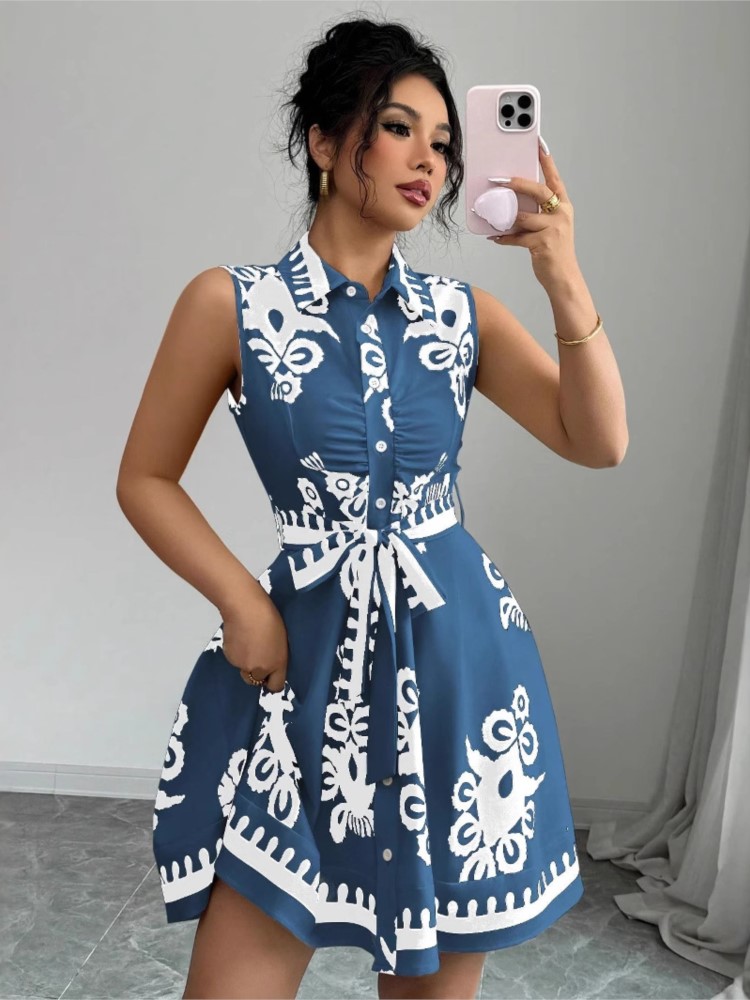 Summer New Fashion Casual Dres - French Vintage Floral Midi Dress recension och pris