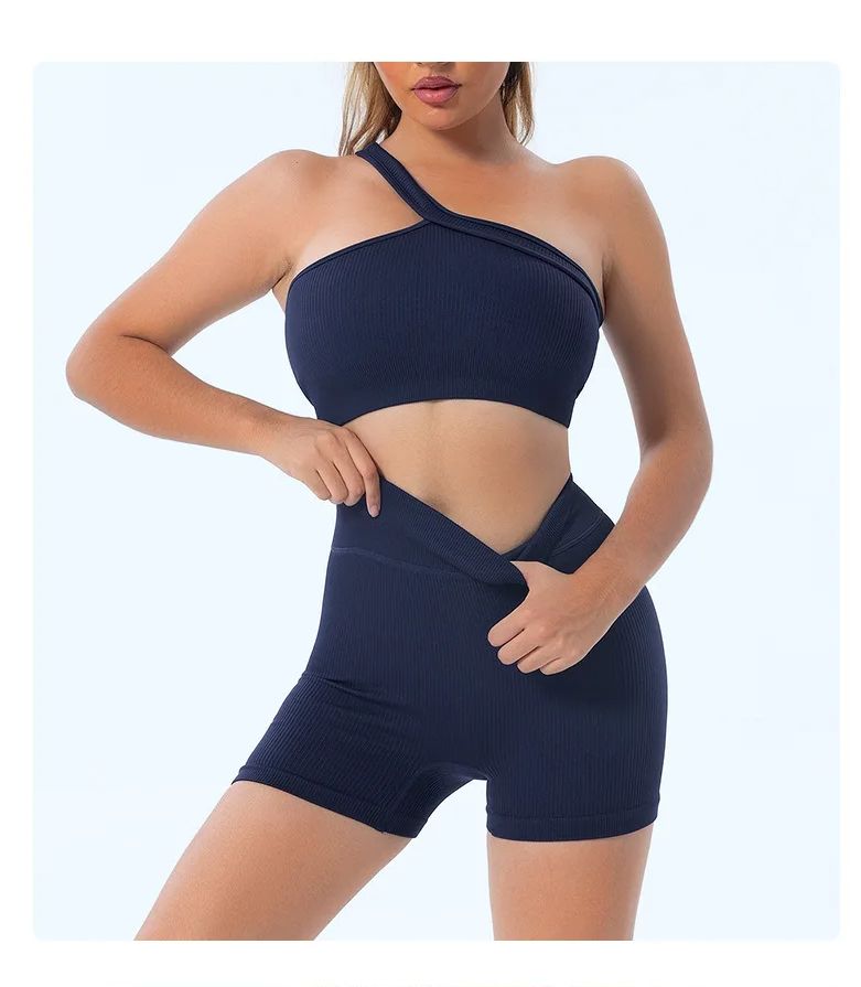 Women One Shoulder Ribbed Spor - Seamless Ribbed Workout Tank Top recension och pris