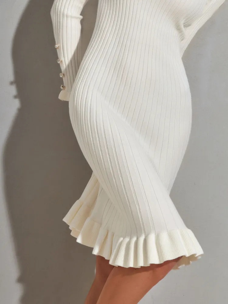 Women's Ribbed Knit Long Sleev - Bodycon Long Sleeve Ribbed Dress recension och pris