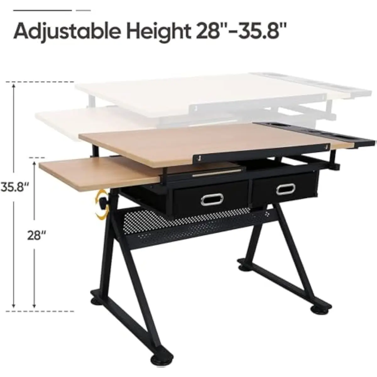Adjustable Drafting Desk with  - Tops recension och pris