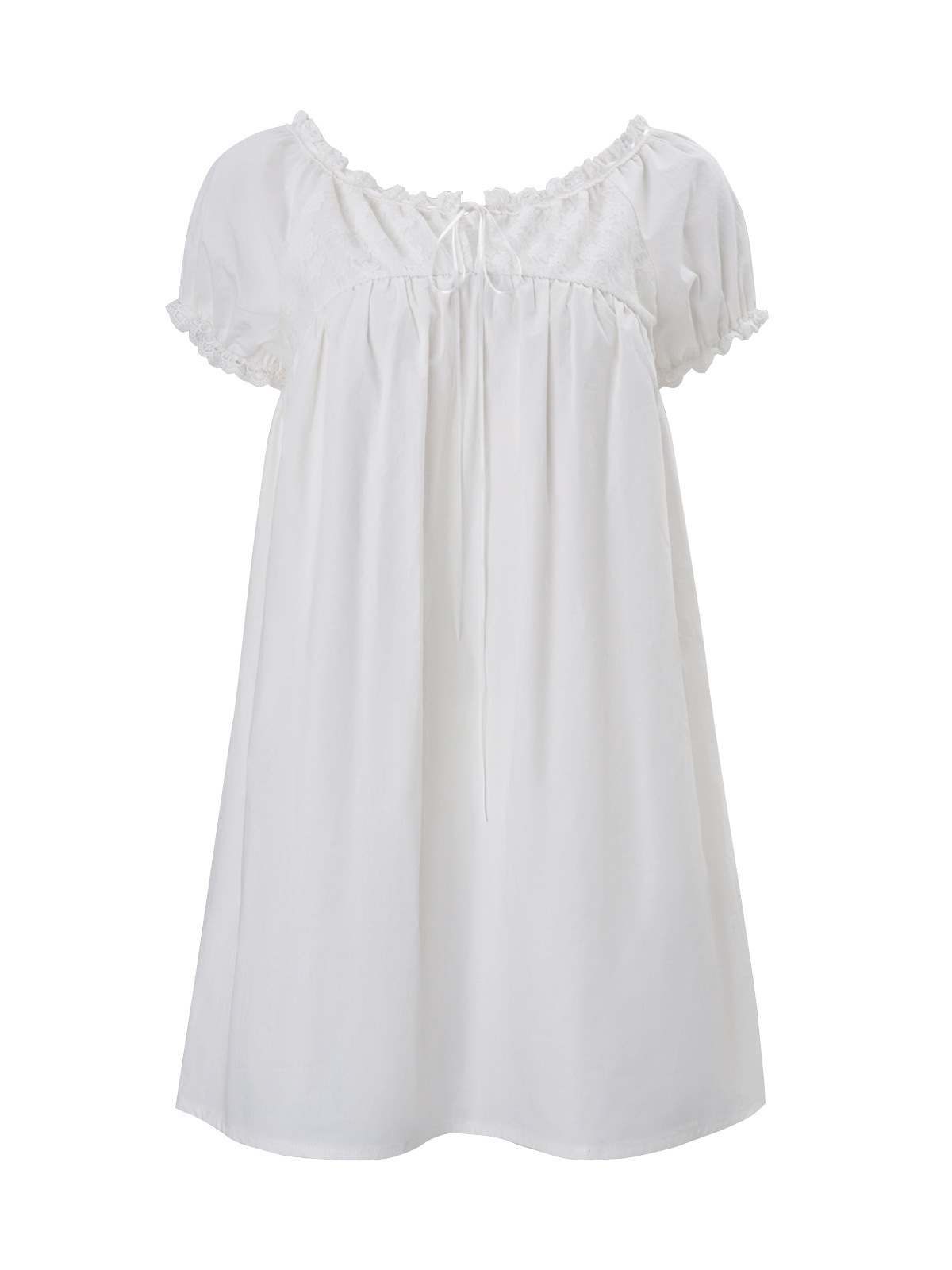 White Off Shoulder Lace Babydo - Off Shoulder Puff Sleeve Sundress recension och pris