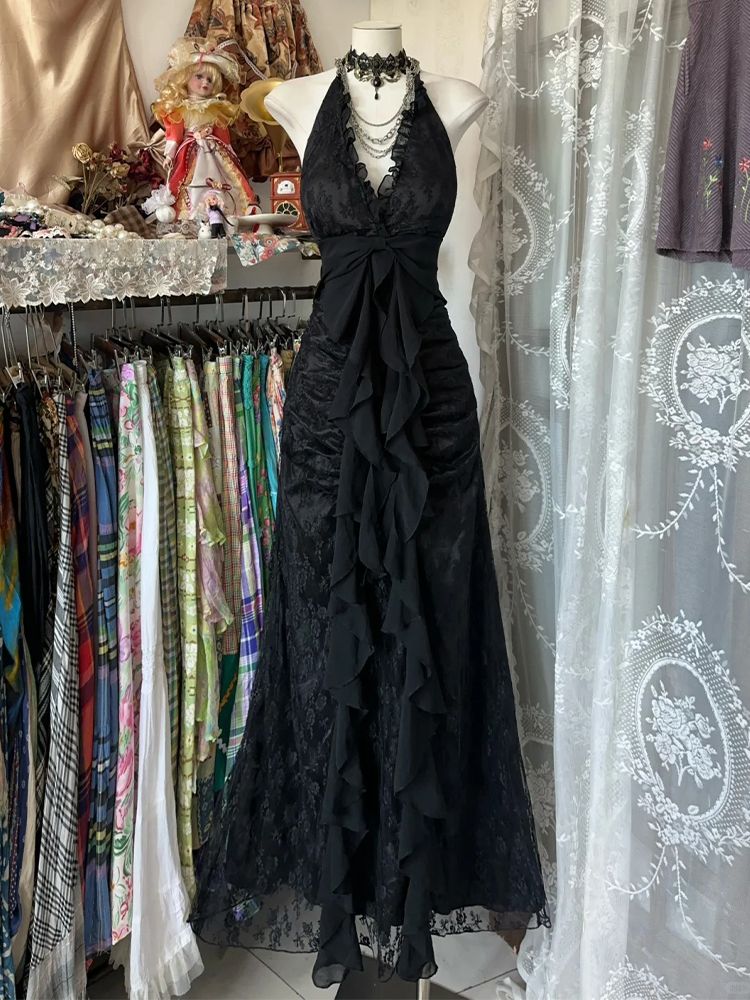 Y2k Vintage Halter Sleeveless  - Y2K Backless Halter Mini Dress recension och pris