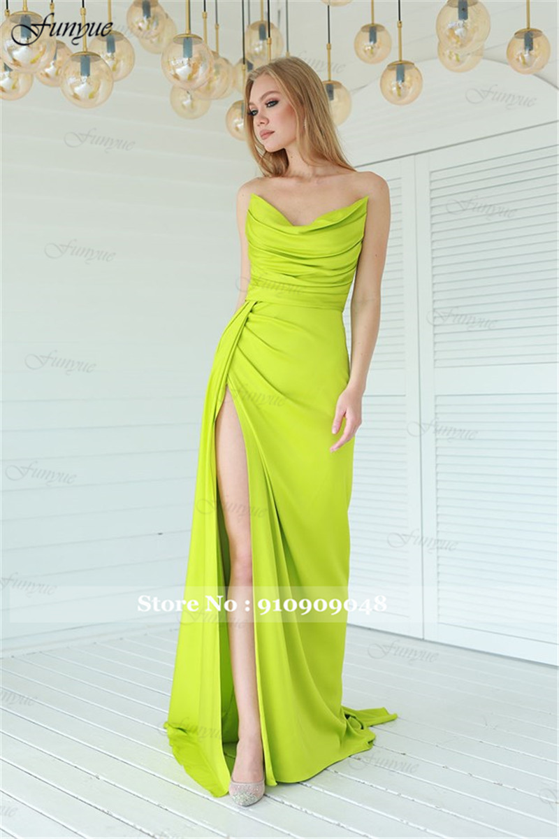 Elegant Off Shoulder Evening D - Elegant Satin Evening Gown Split recension och pris