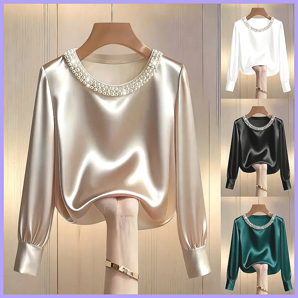 Elegant Beaded Satin Blouse fo - Blouses recension och pris