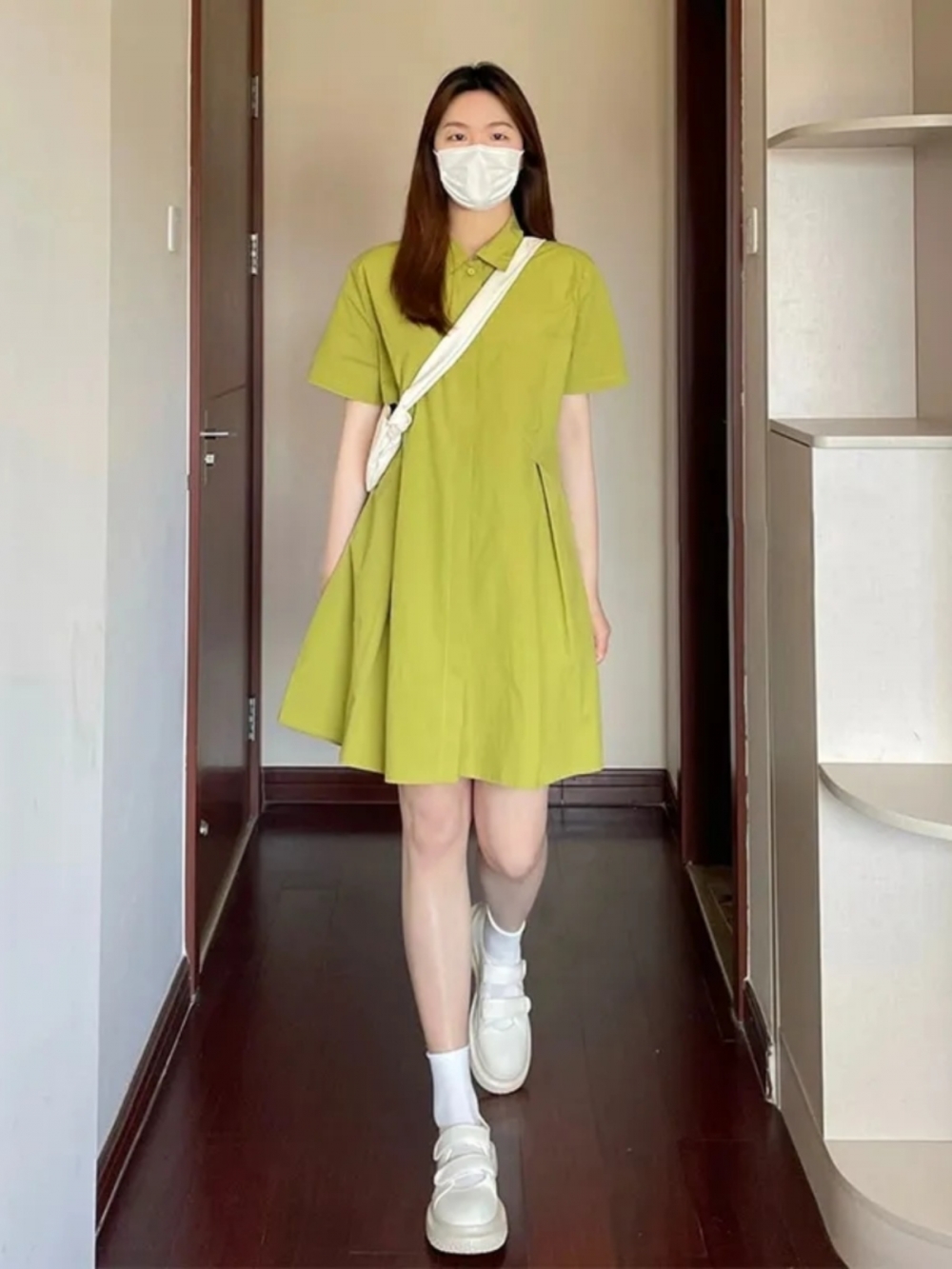 plus Size Women's  Neck Short  - Korean Style A Line Shirt Dress recension och pris