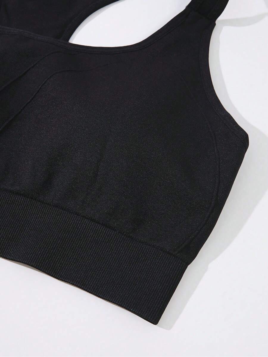 1Pcs Black Sport Solid Backles - Seamless Ribbed Workout Tank Top recension och pris
