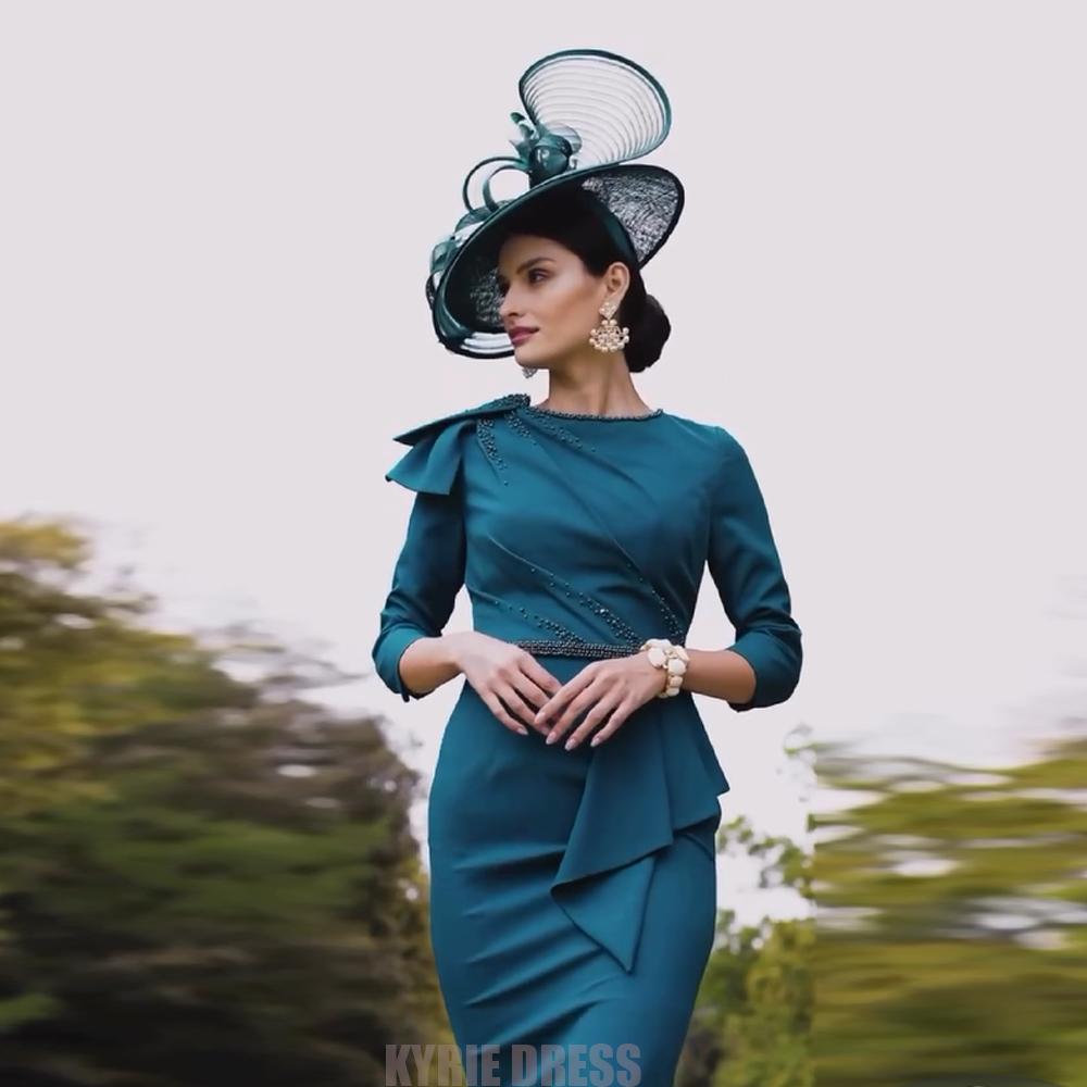 Elegant Mother of The Bride Dr - Elegant Satin Evening Gown Split recension och pris