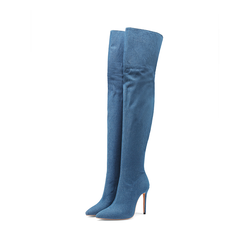 Sexy Women Thigh High Boots Bl - Jeans recension och pris