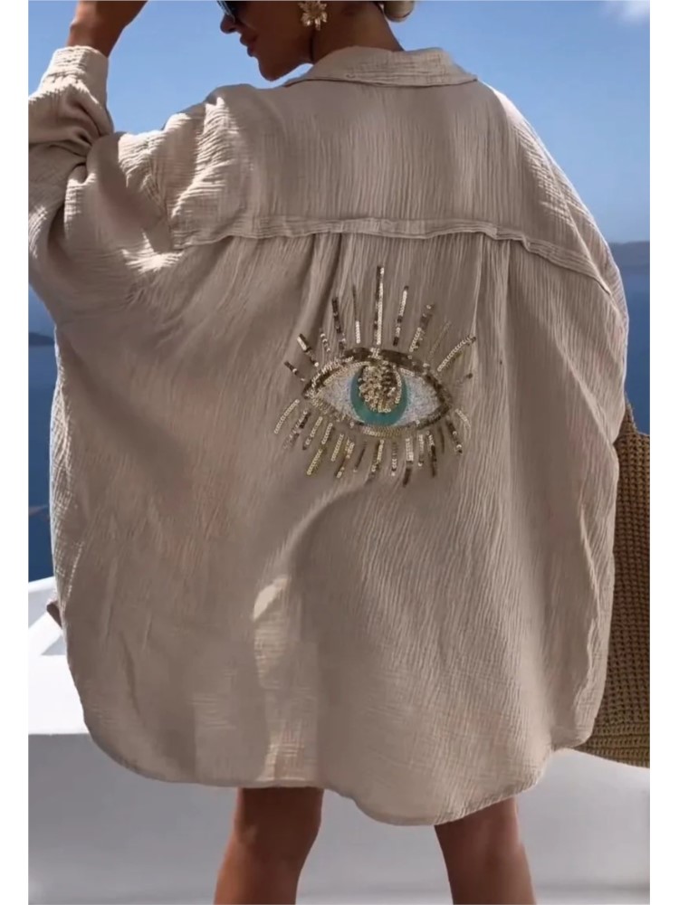 Spring Summer Casual Sequin Ey - Casual Loose Linen Shirt Dress recension och pris