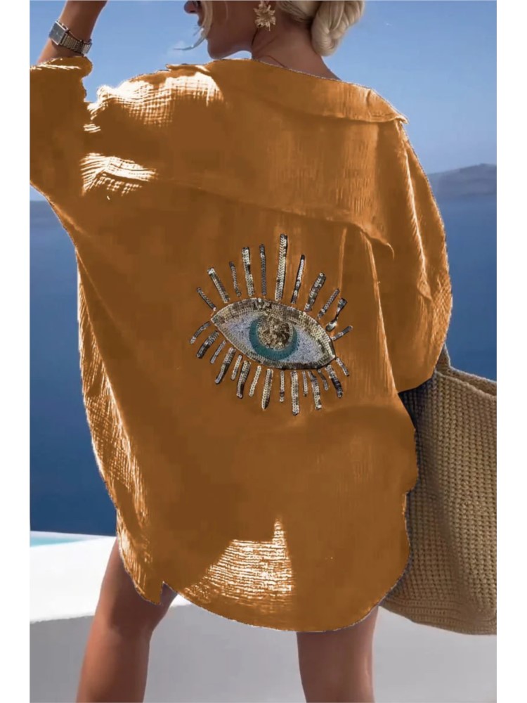 Spring Summer Casual Sequin Ey - Casual Loose Linen Shirt Dress recension och pris