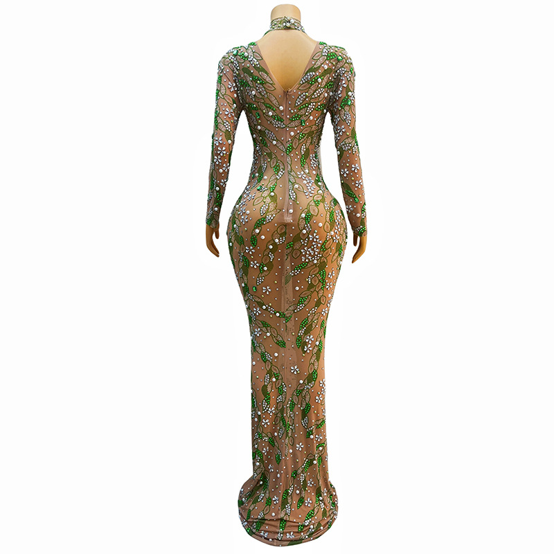 A stunning evening gown Long   - Sparkly Rhinestone Club Party Dress recension och pris