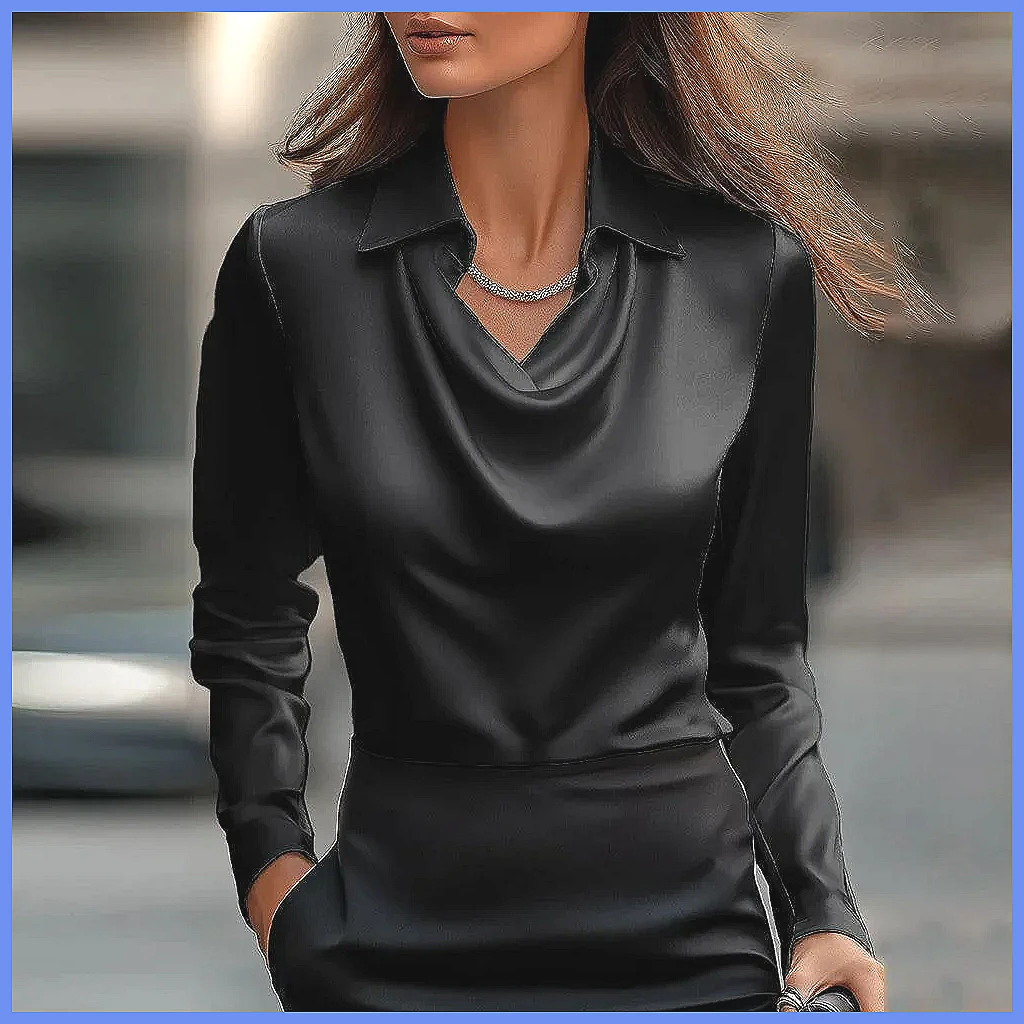 Vintage Satin Blouse Women Lon - Blouses recension och pris
