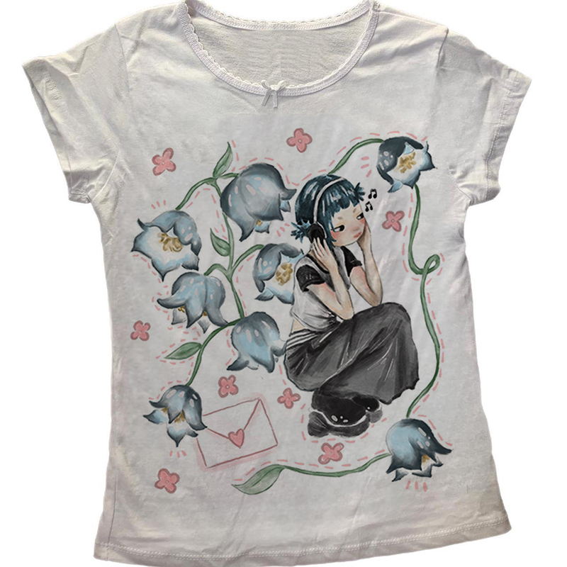Y2K Korean Popular Clothes Emo - Y2K Graphic Baby Tee Crop recension och pris