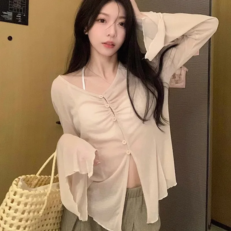 Sheer Flare Sleeve Blouse - Y2 - Blouses recension och pris