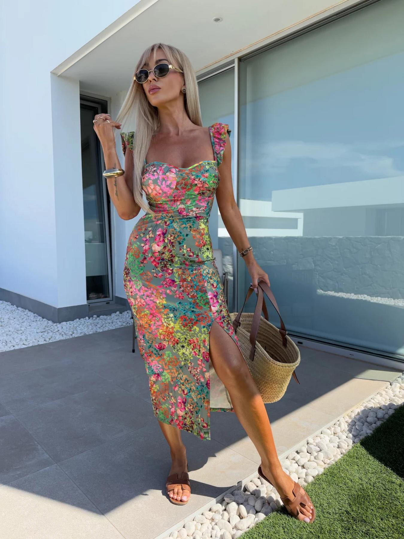 New European and American Summ - French Vintage Floral Midi Dress recension och pris