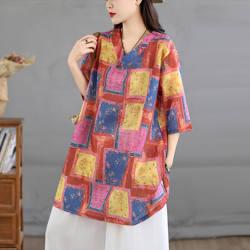 Casual Cotton Linen Print Retr - Casual Loose Linen Shirt Dress recension och pris
