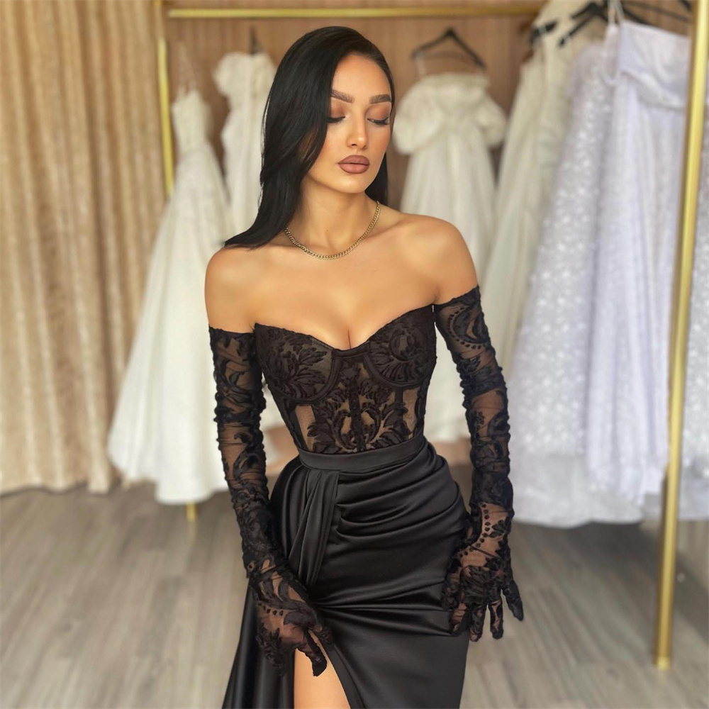 Lily Mermiad Sexy Evening Gown - Elegant Satin Evening Gown Split recension och pris