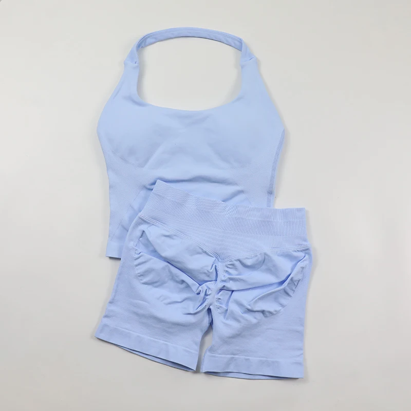 Seamless Yoga Set Womens Backl - Seamless Ribbed Workout Tank Top recension och pris