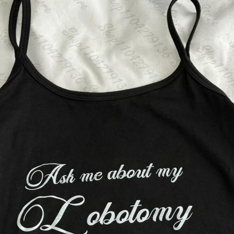 Vintage Punk Gothic Camisole T - Y2K Graphic Baby Tee Crop recension och pris