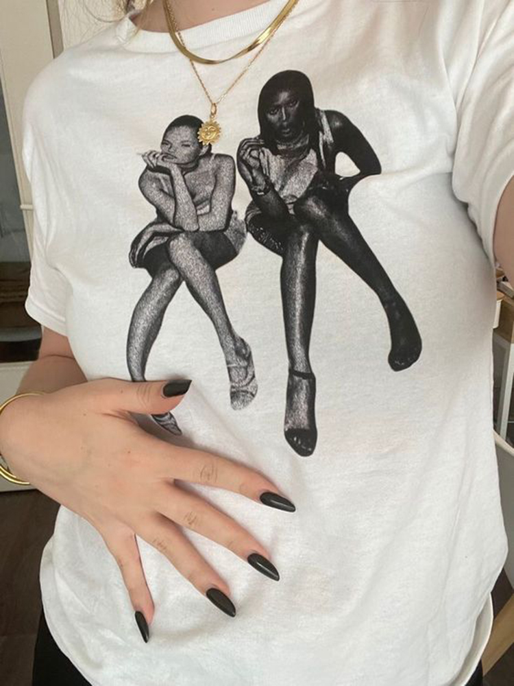 Aesthetic Summer Baby Tee Stre - Y2K Graphic Baby Tee Crop recension och pris
