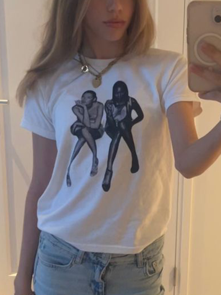 Aesthetic Summer Baby Tee Stre - Y2K Graphic Baby Tee Crop recension och pris