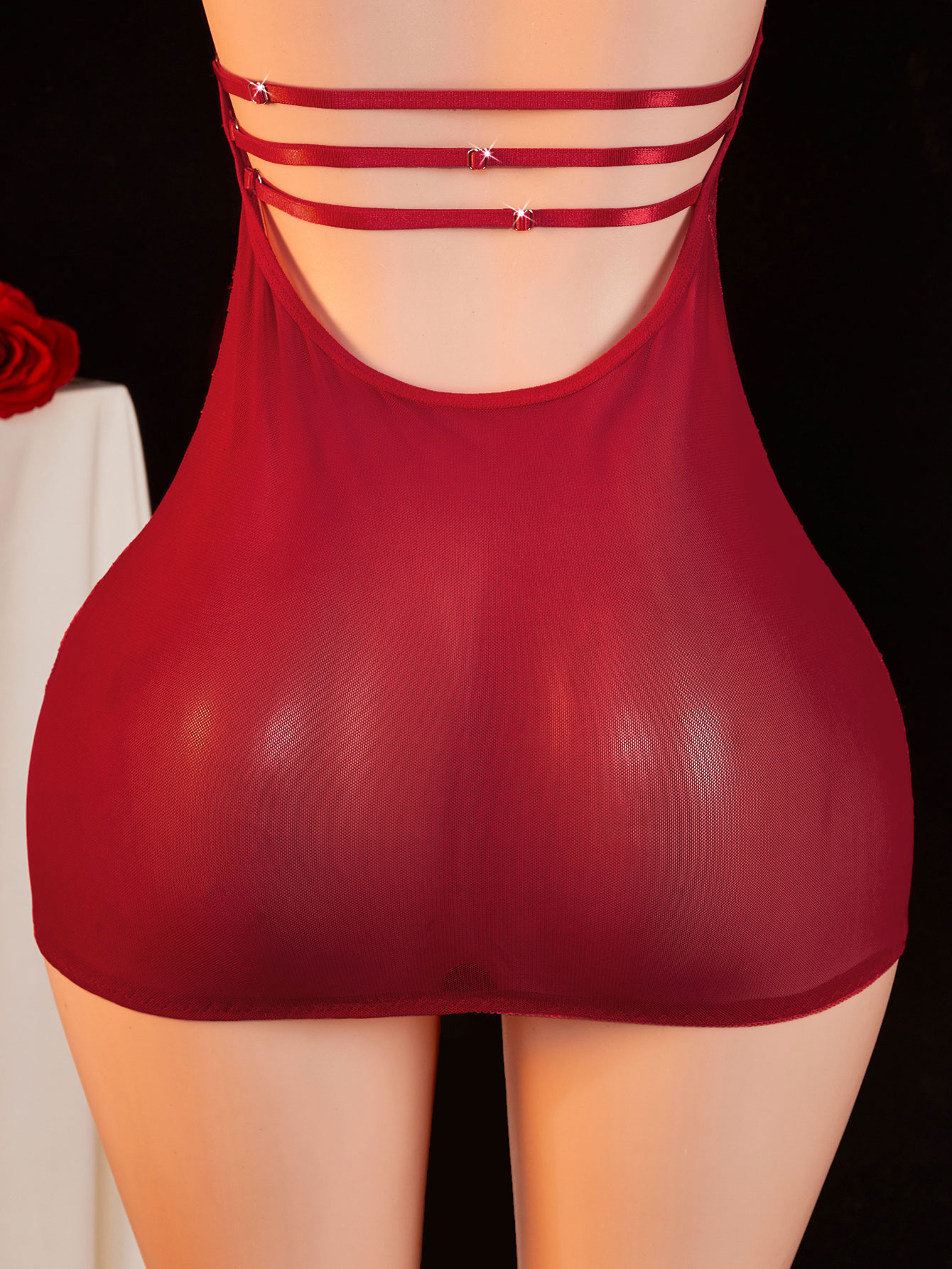 Sheer Lace Babydoll Women Halt - Sexy Mesh Sheer Bodycon Dress recension och pris