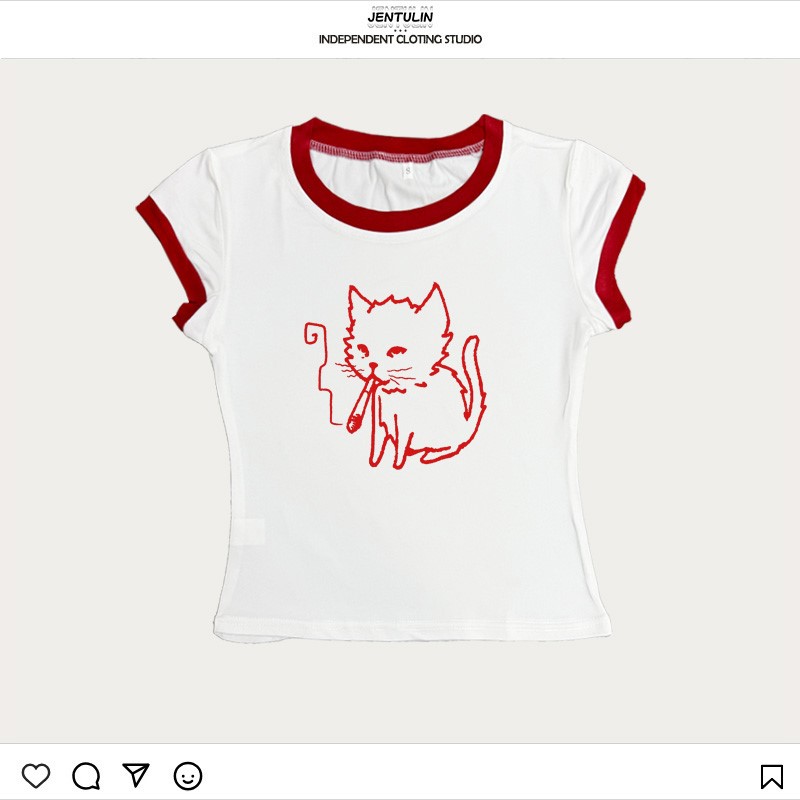 Korea Style Y2k 90s Baby Tees  - Y2K Graphic Baby Tee Crop recension och pris